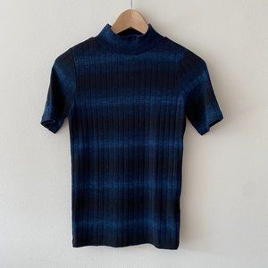 SOLD Aqua Ombré Stripe Mock Neck T…